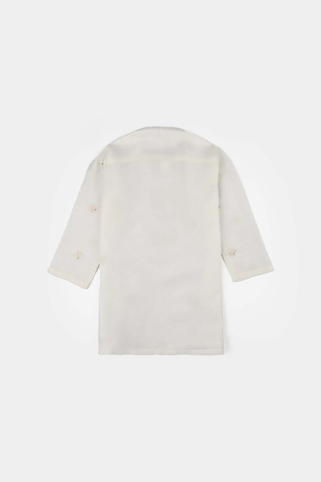 Infant Boys Poly Viscose Kurta Pajama (Jagmag) - White