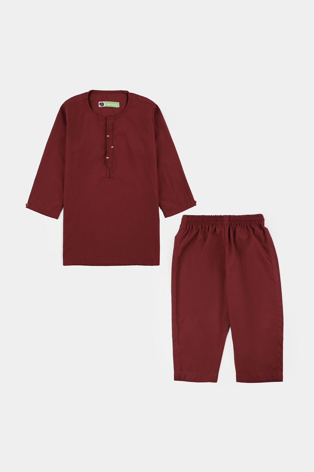 Infant Boys Poly Viscose Kurta Pajama (Cut Placket) -RED