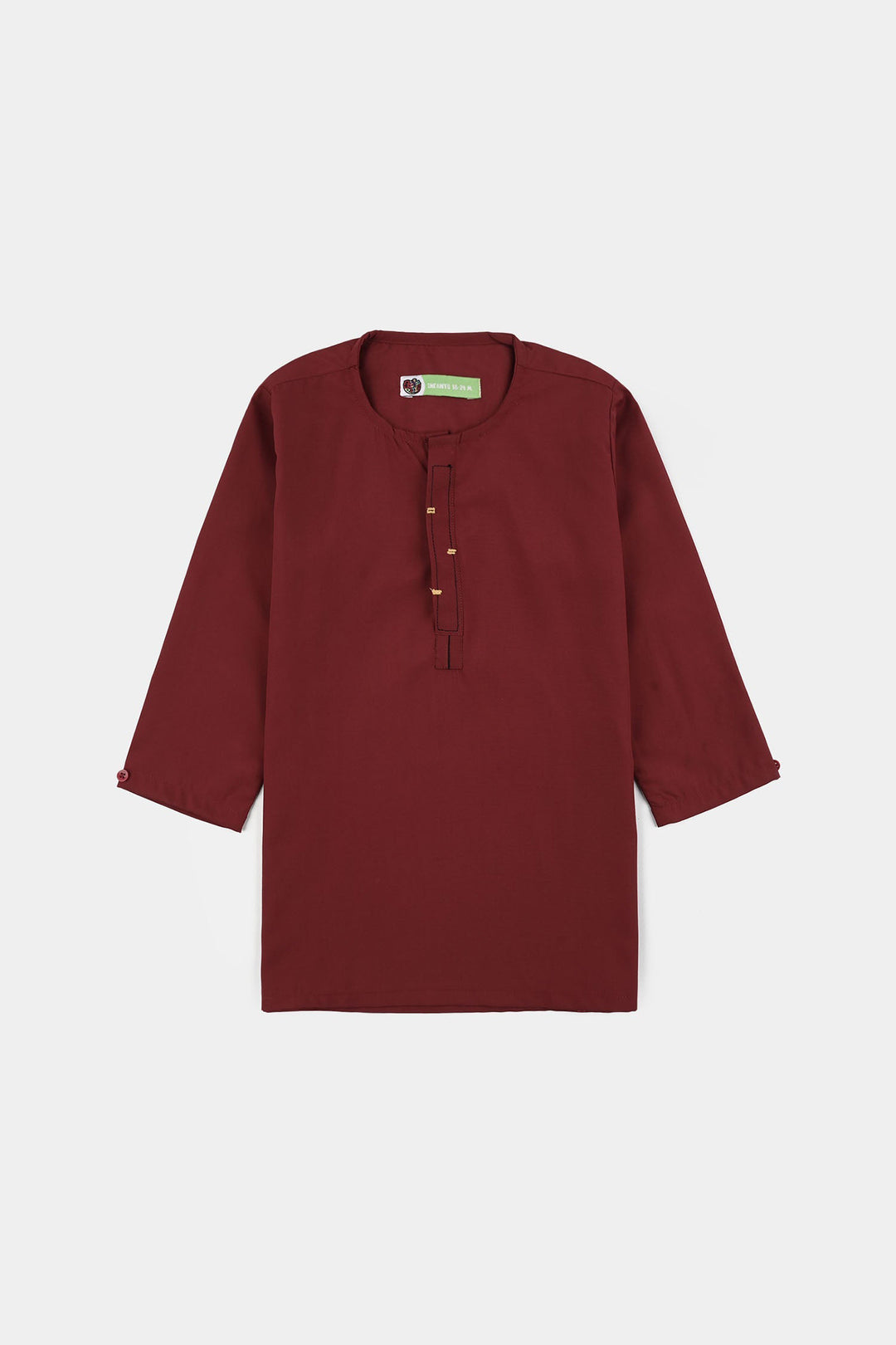 Infant Boys Poly Viscose Kurta Pajama (Cut Placket) -RED