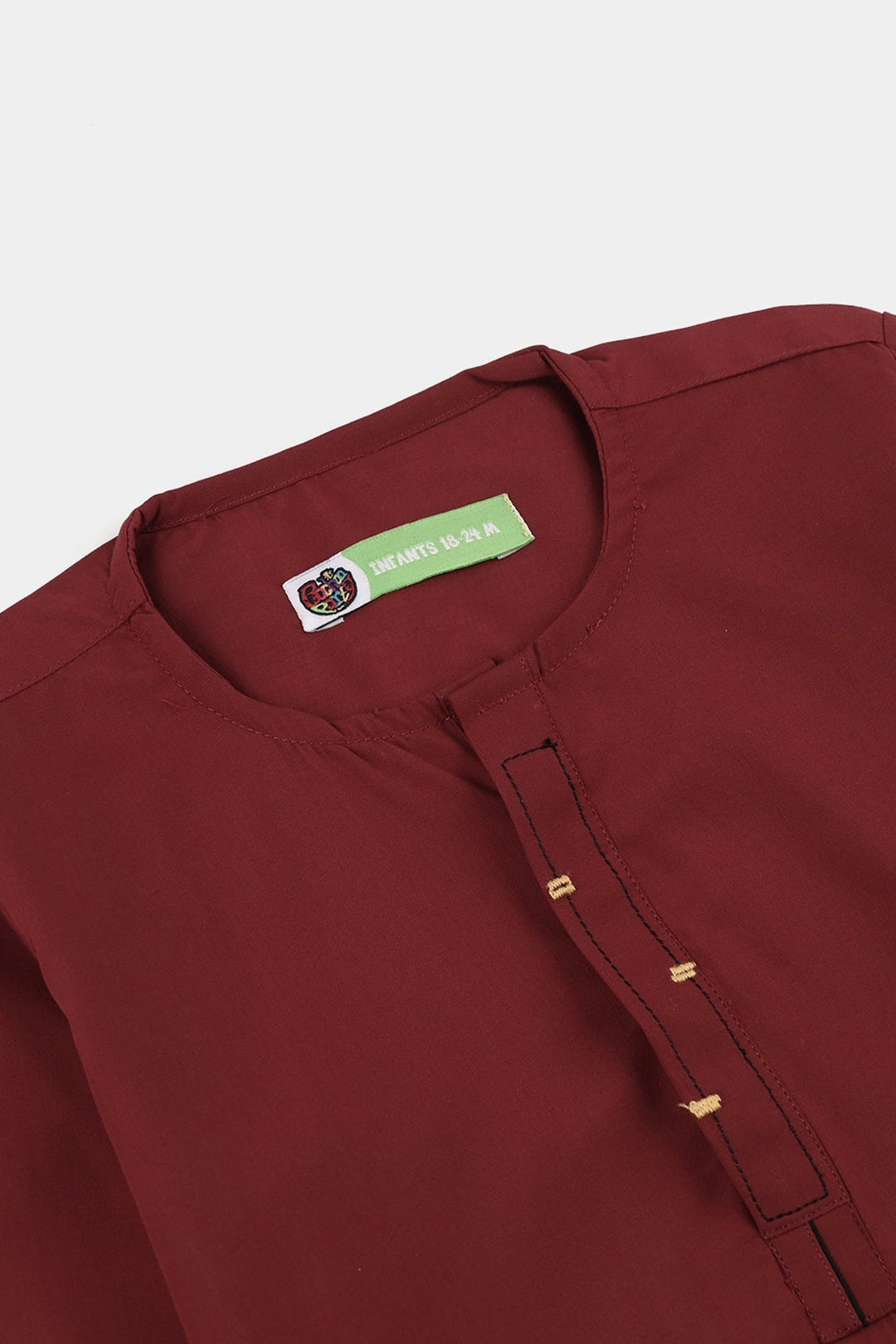 Infant Boys Poly Viscose Kurta Pajama (Cut Placket) -RED