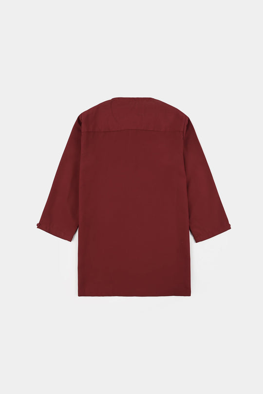 Infant Boys Poly Viscose Kurta Pajama (Cut Placket) -RED
