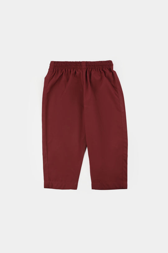 Infant Boys Poly Viscose Kurta Pajama (Cut Placket) -RED