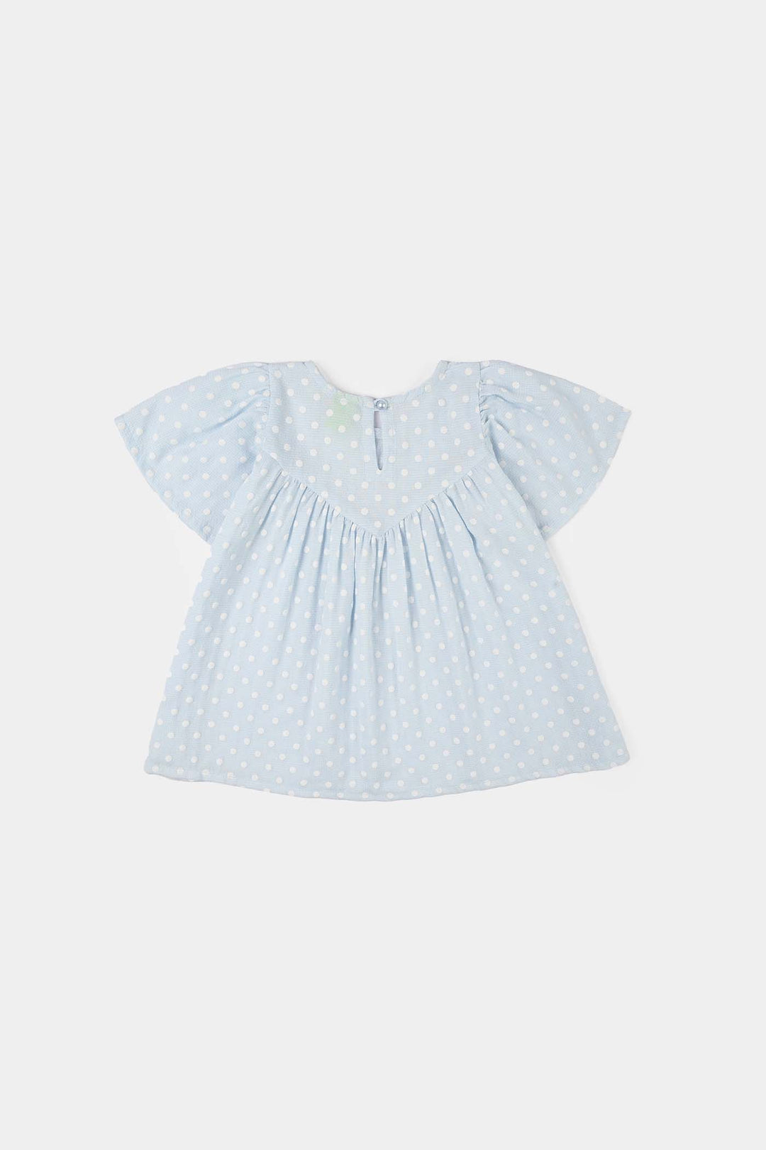 Infant Girls Cotton Casual Frock - Blue