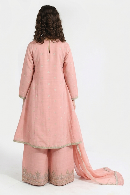 Girls Jacquard 3 Piece Suit (Jewel) - Peach