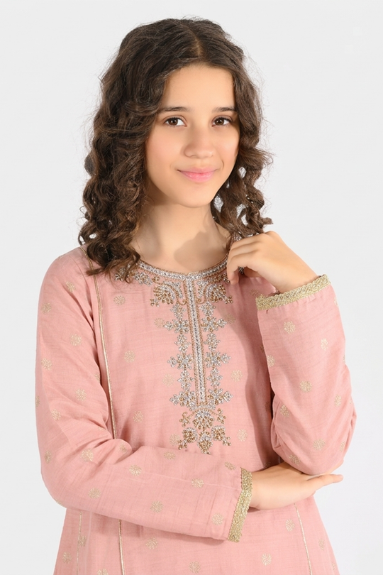 Girls Jacquard 3 Piece Suit (Jewel) - Peach