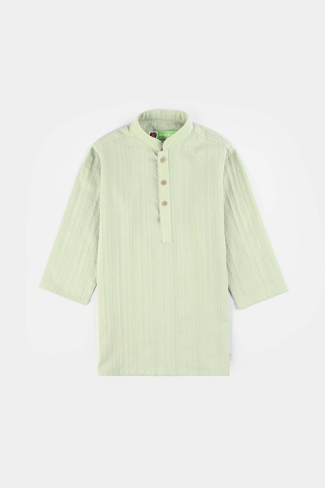 Infant Boys Cotton Jacquard Kurta (Dobby) - Green