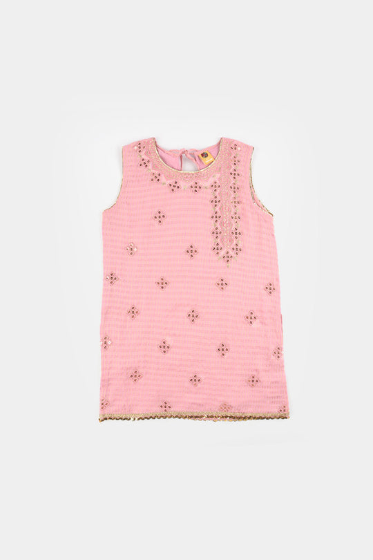 Girls Jacquard 2 Piece Set (Glitter) - Pink