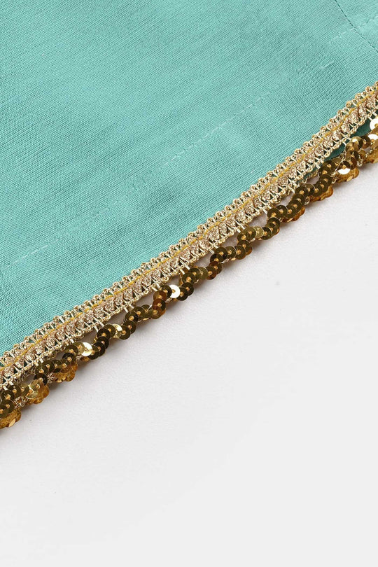 Girls Jacquard 2 Pcs Glitter - Mint Green