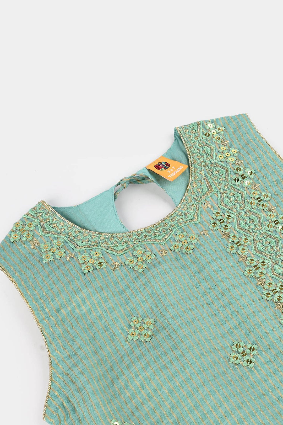 Girls Jacquard 2 Pcs Glitter - Mint Green