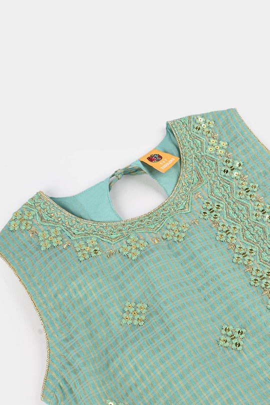 Girls Jacquard 2 Pcs Glitter - Mint Green