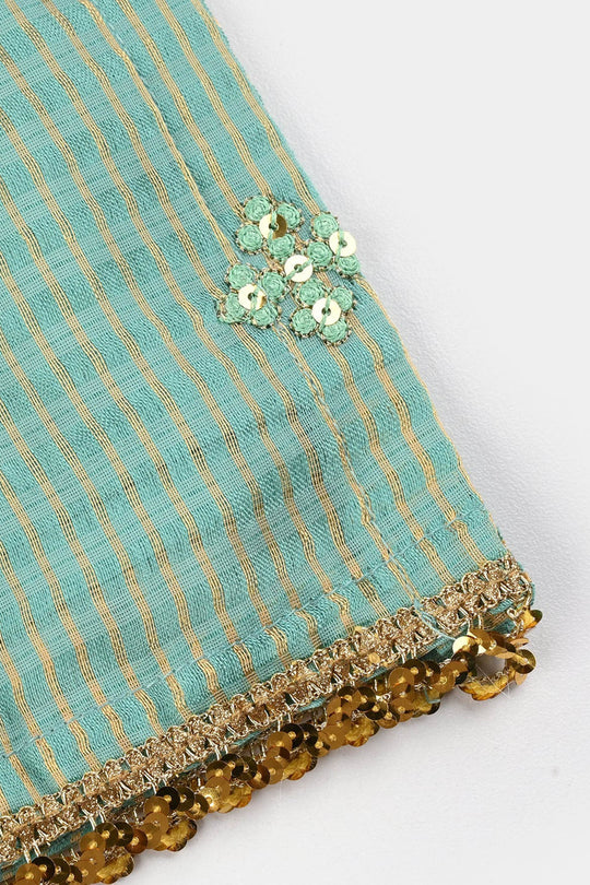 Girls Jacquard 2 Pcs Glitter - Mint Green