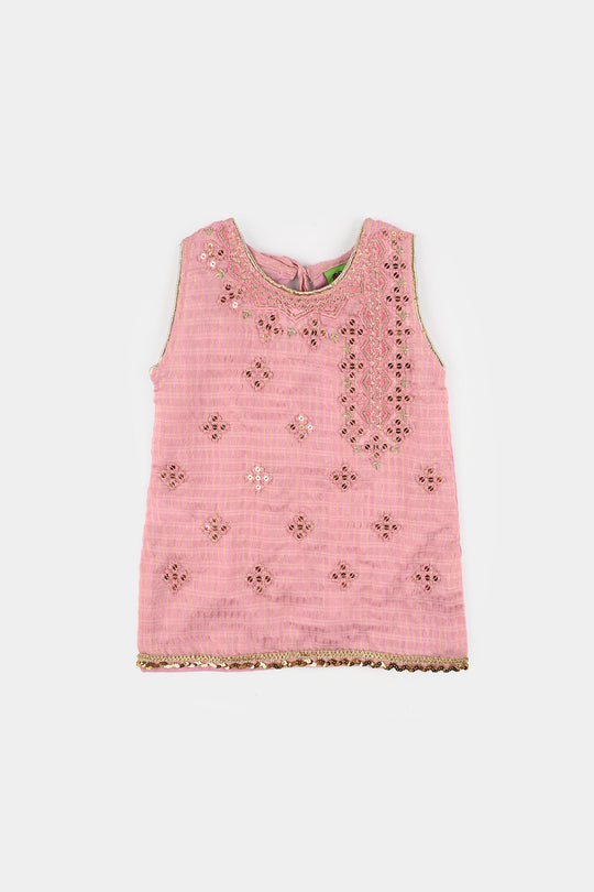 Infant Girls Jacquard 2 Piece Set (Glitter) - Pink