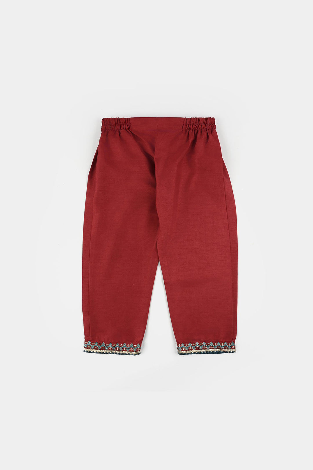 Infant Girls Raw Silk 3 Piece Suit (Naqsh) - Red