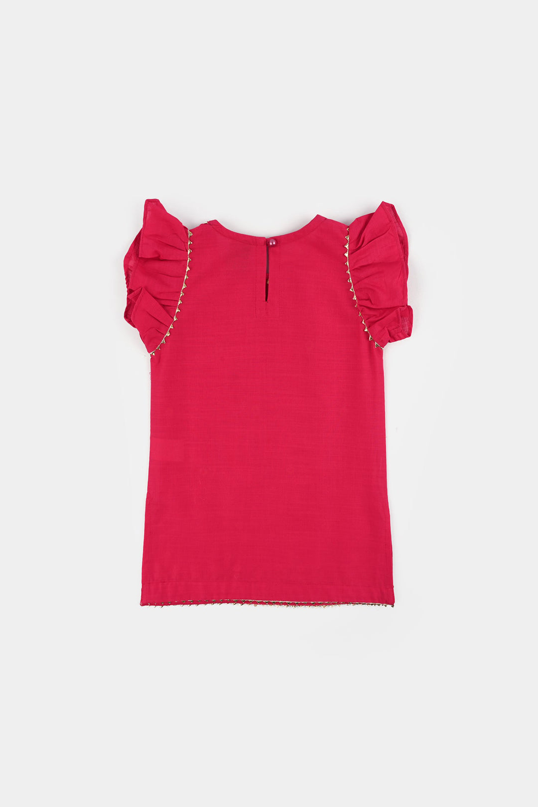 Infant Girls Cotton Slub 2Pc Suit (Pari) - Shocking Pink
