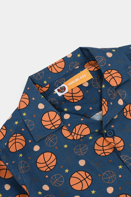 Boys Viscose Nightwear  Basketball -Teal Blue