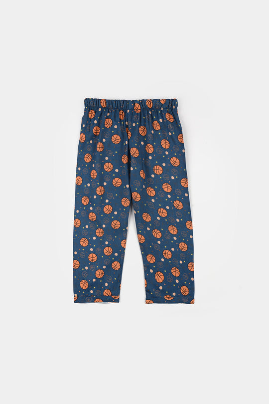 Boys Viscose Nightwear  Basketball -Teal Blue