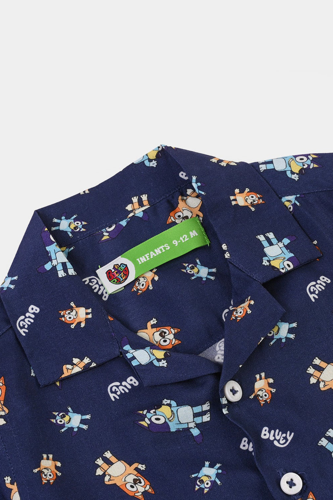 Infant Boys Viscose Nightwear Puppy Print Shirt & Trouser Set – Navy Blue