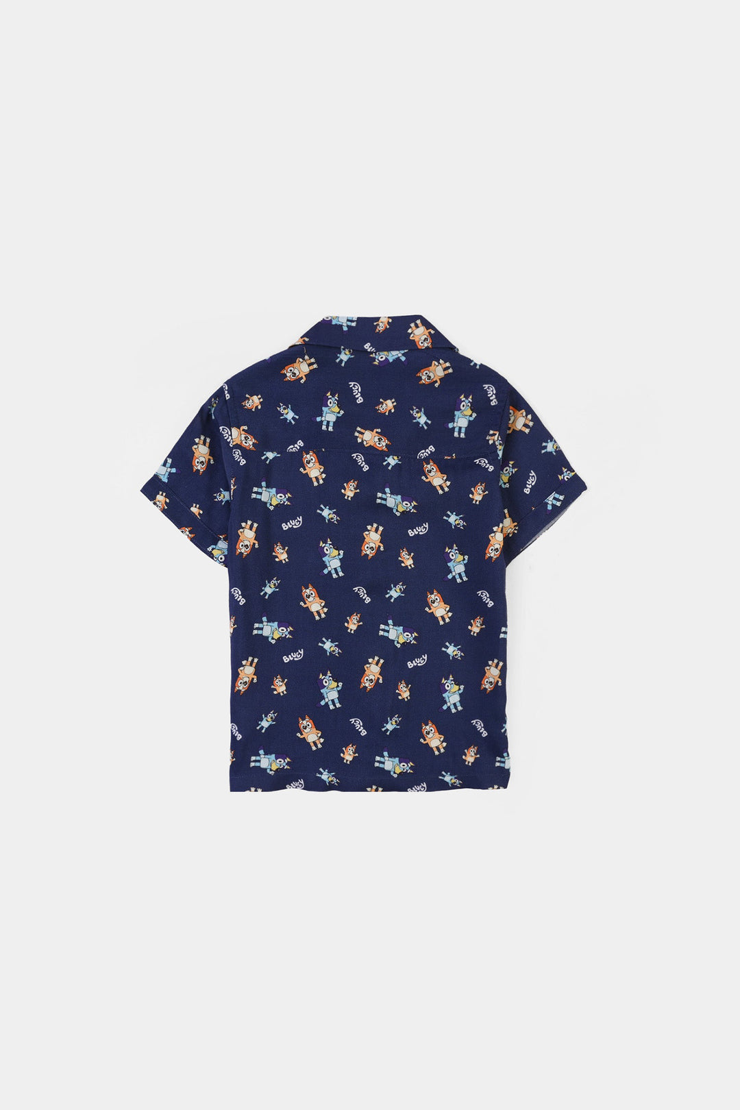 Infant Boys Viscose Nightwear Puppy Print Shirt & Trouser Set – Navy Blue