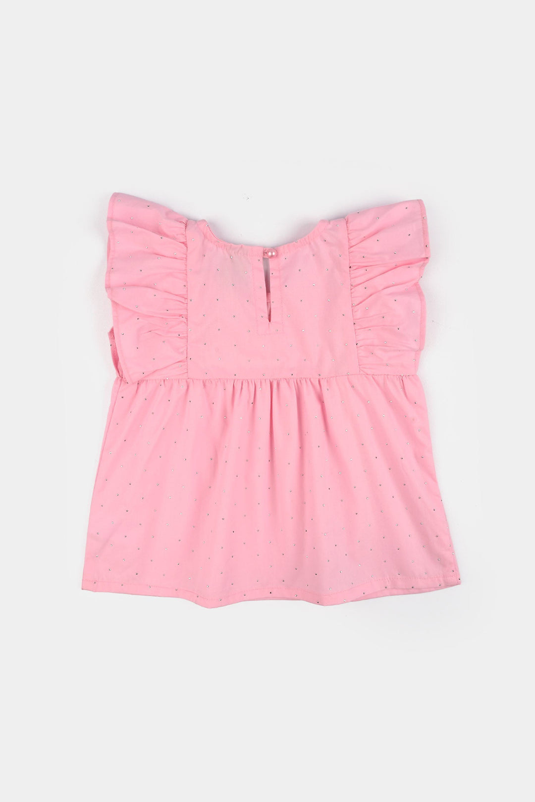 Infant Girls Cotton Casual Top Silver Studs-PINK