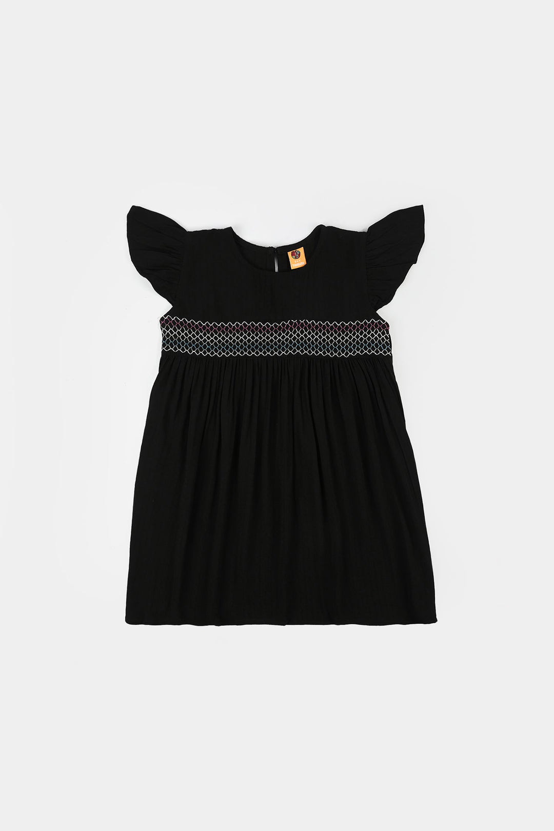Girls Cotton Casual Frock Dusky-BLACK