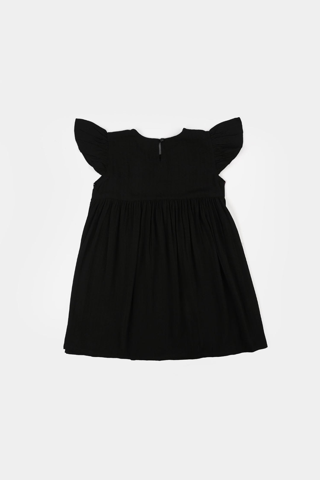 Girls Cotton Casual Frock Dusky-BLACK