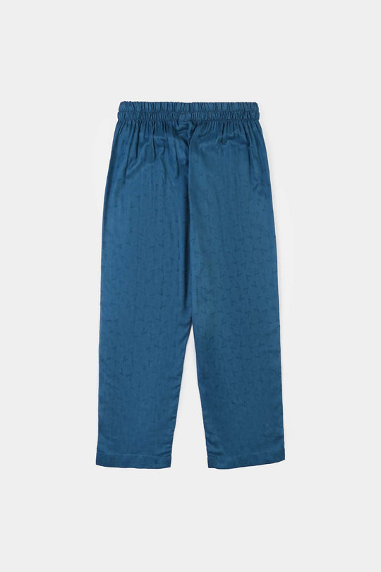 Girls Jacquard Emb 2Pcs Zareen - Teal Blue