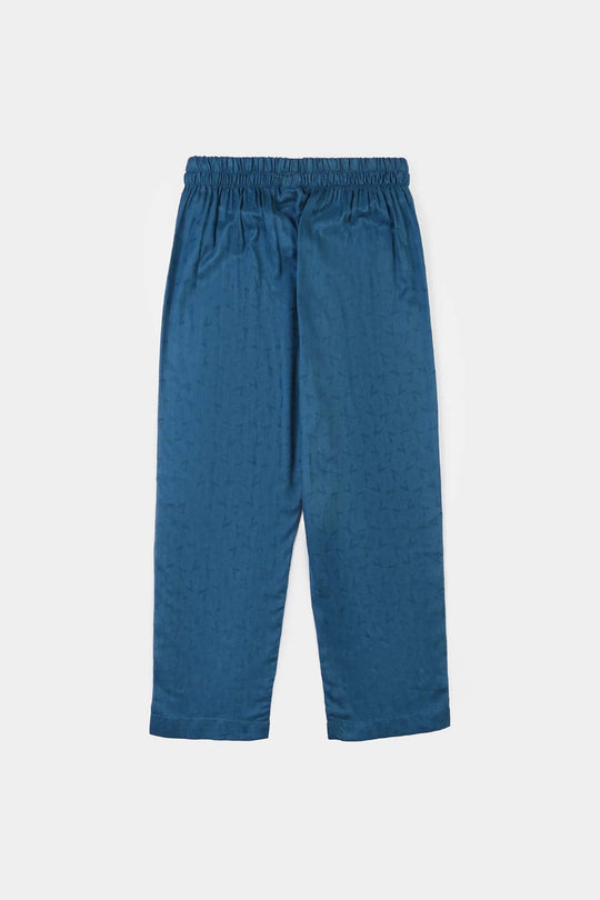 Girls Jacquard Emb 2Pcs Zareen - Teal Blue