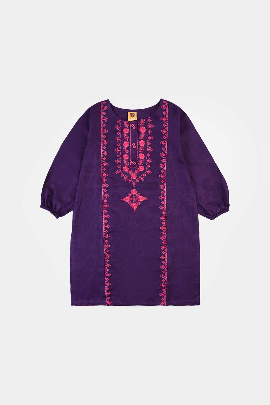 Girls Jacquard Emb 2Pcs Haya-Purple
