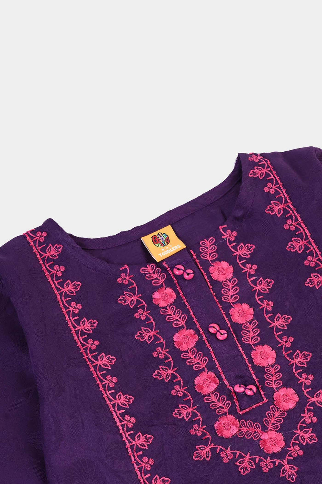 Girls Jacquard Emb 2Pcs Haya-Purple