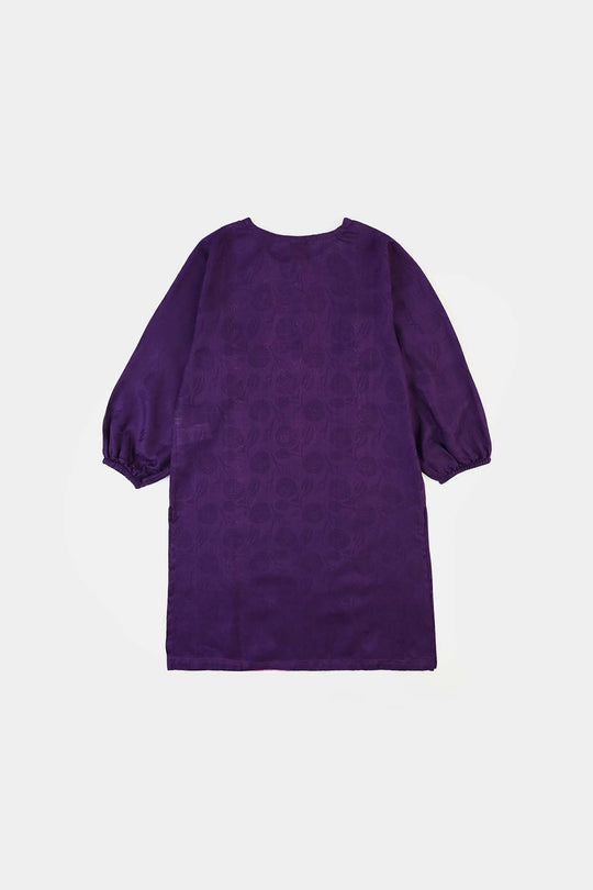 Girls Jacquard Emb 2Pcs Haya-Purple