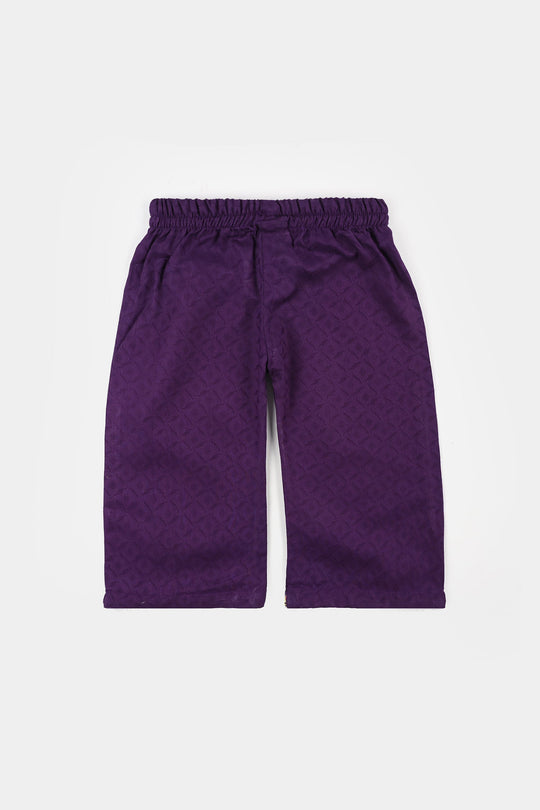 Infant Girls Jacquard Emb 2Pcs Noor Pari-PURPLE