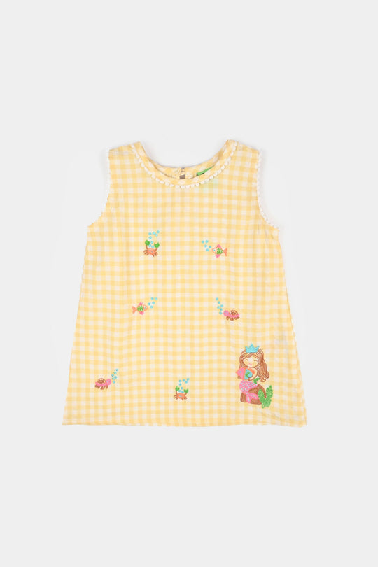 Infant Girls Cotton Emb 2Pcs Little-YELLOW