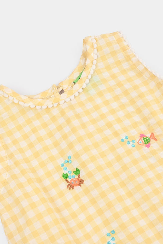 Infant Girls Cotton Emb 2Pcs Little-YELLOW