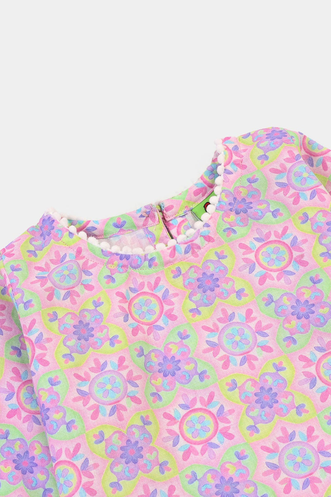 Infant Girls Cotton Printed 2Pcs Geometrical-PINK