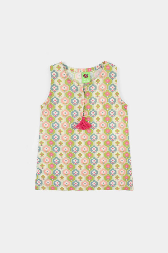 Infant Girls Cotton Printed 2Pcs Petals - Multi