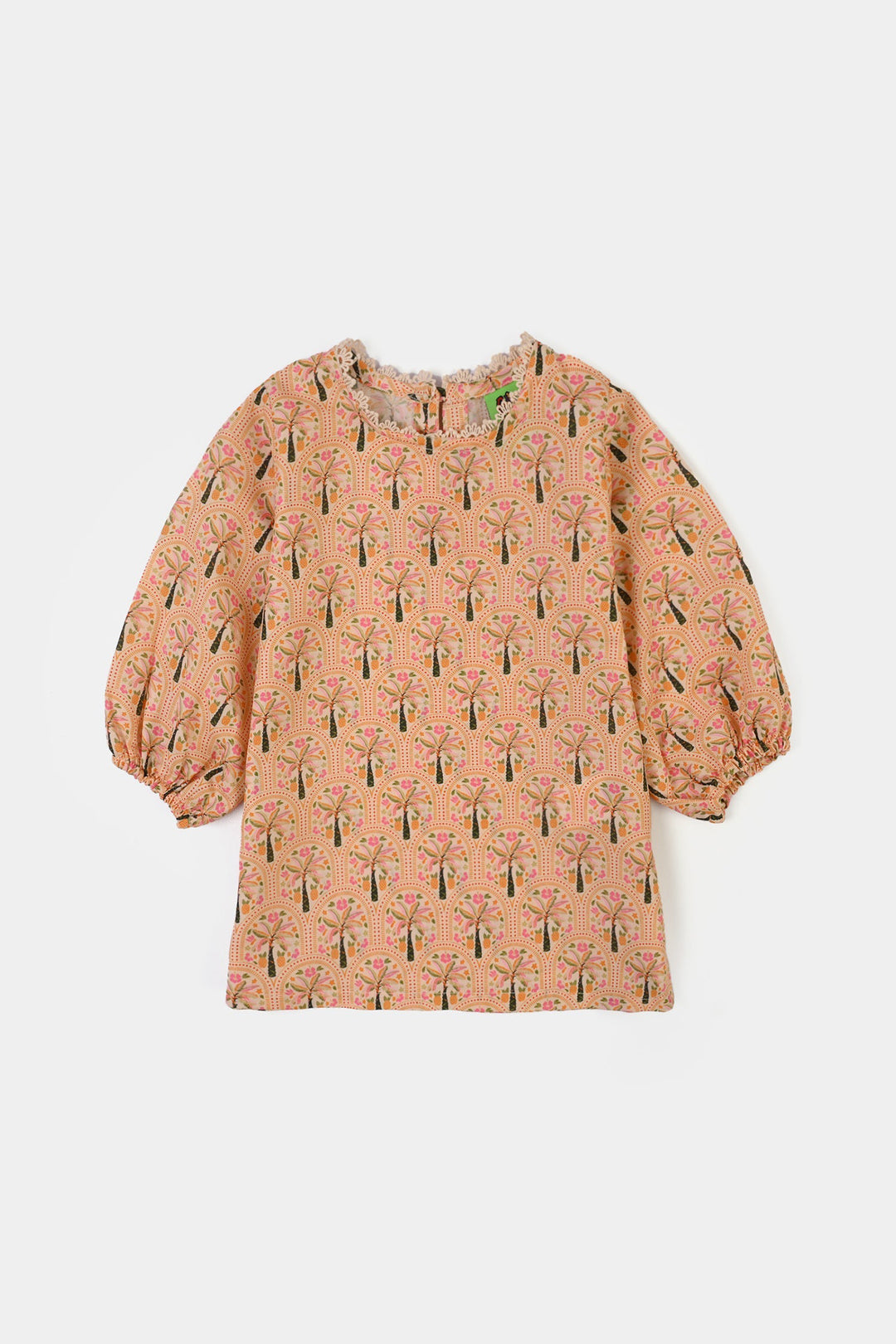 Infant Girls Poly Lawn Printed 2Pcs Palm Tree