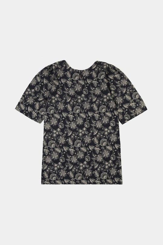Girls Cotton Printed 2Pcs Mono Chrome-BLACK