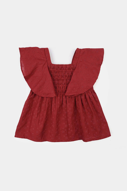 Infant Girls Chicken Kari Casual Frock-Rio Red