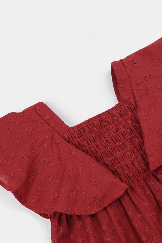 Infant Girls Chicken Kari Casual Frock-Rio Red