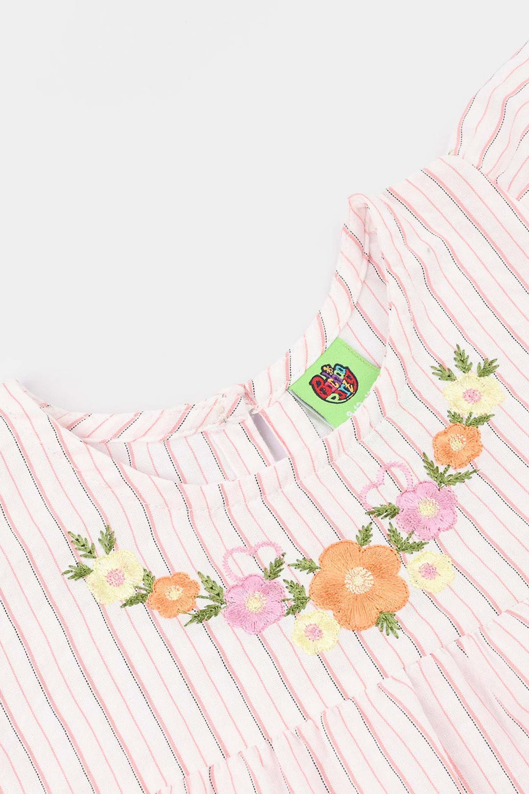 Infant Girls Cotton Slub Emb Top Birdy