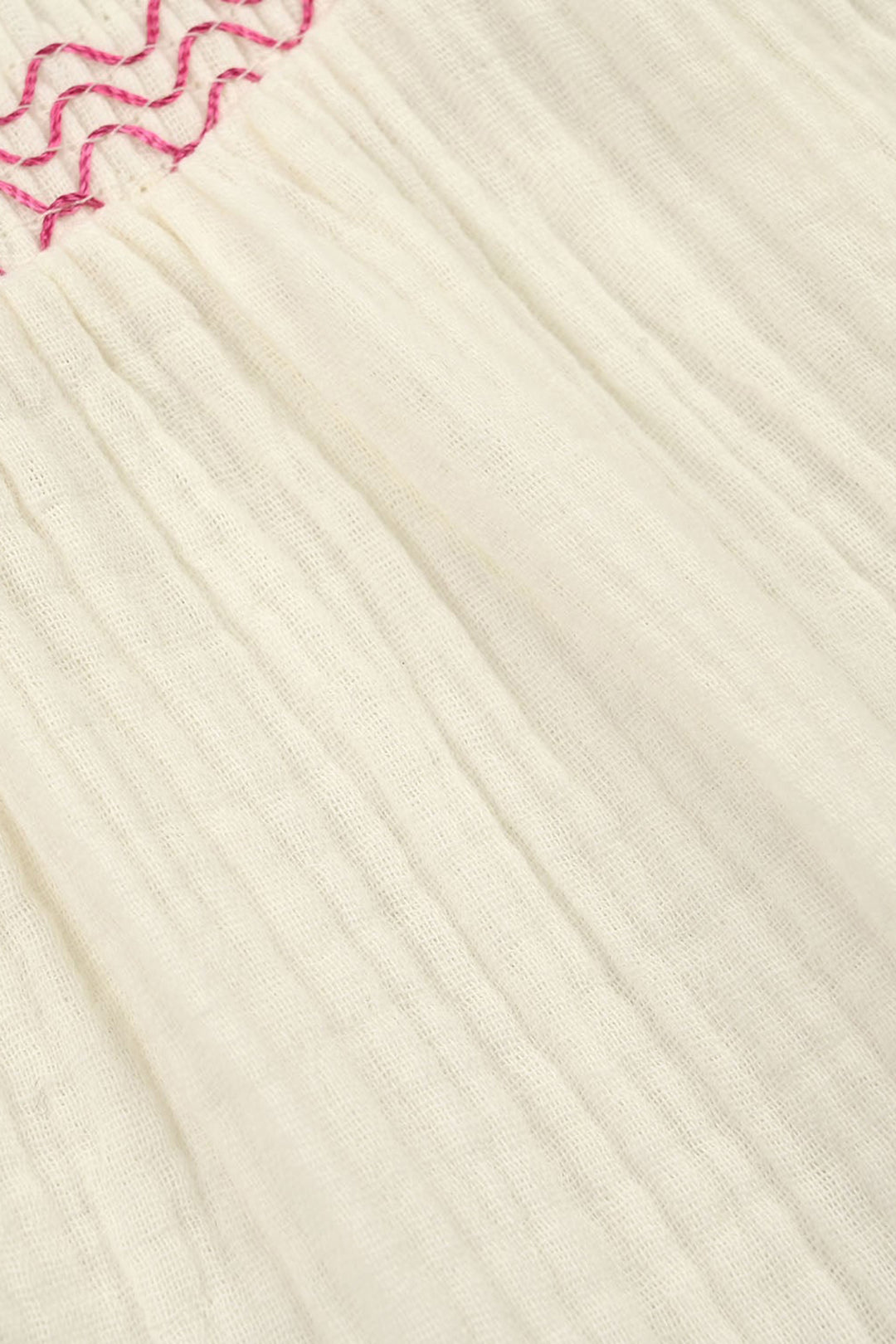 Infant Girls Cotton Slub Emb Top Melon-White