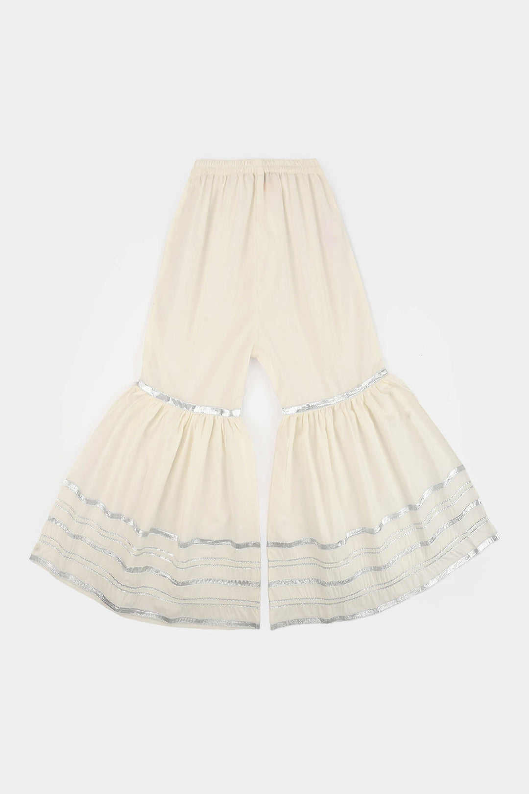 Infant Girls Cotton Flared Gharara-White
