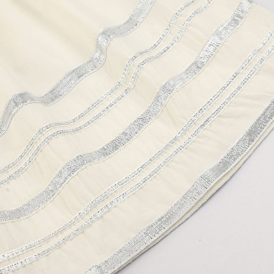 Girls Cotton Flared Gharara - WHITE