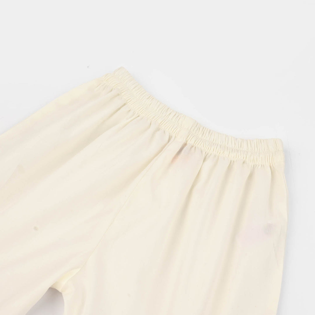 Girls Cotton Flared Gharara - WHITE