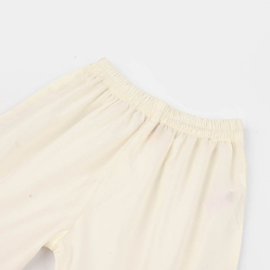 Girls Cotton Flared Gharara - WHITE