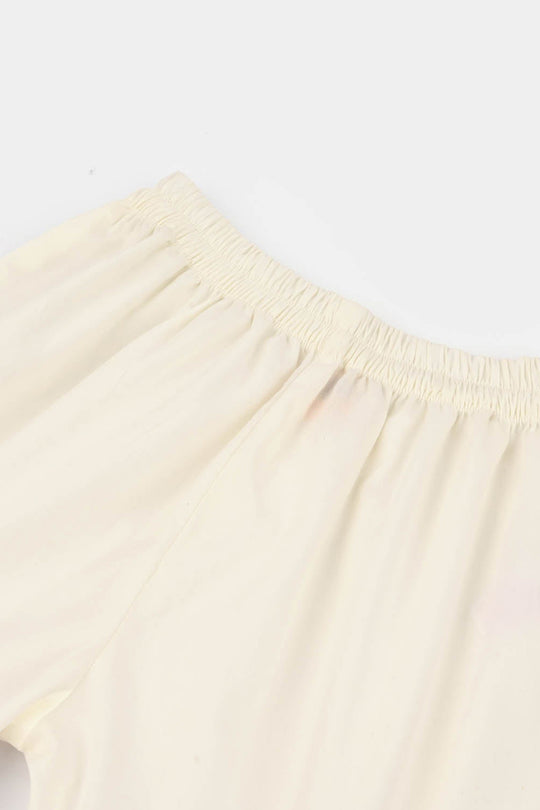 Infant Girls Cotton Flared Gharara-White