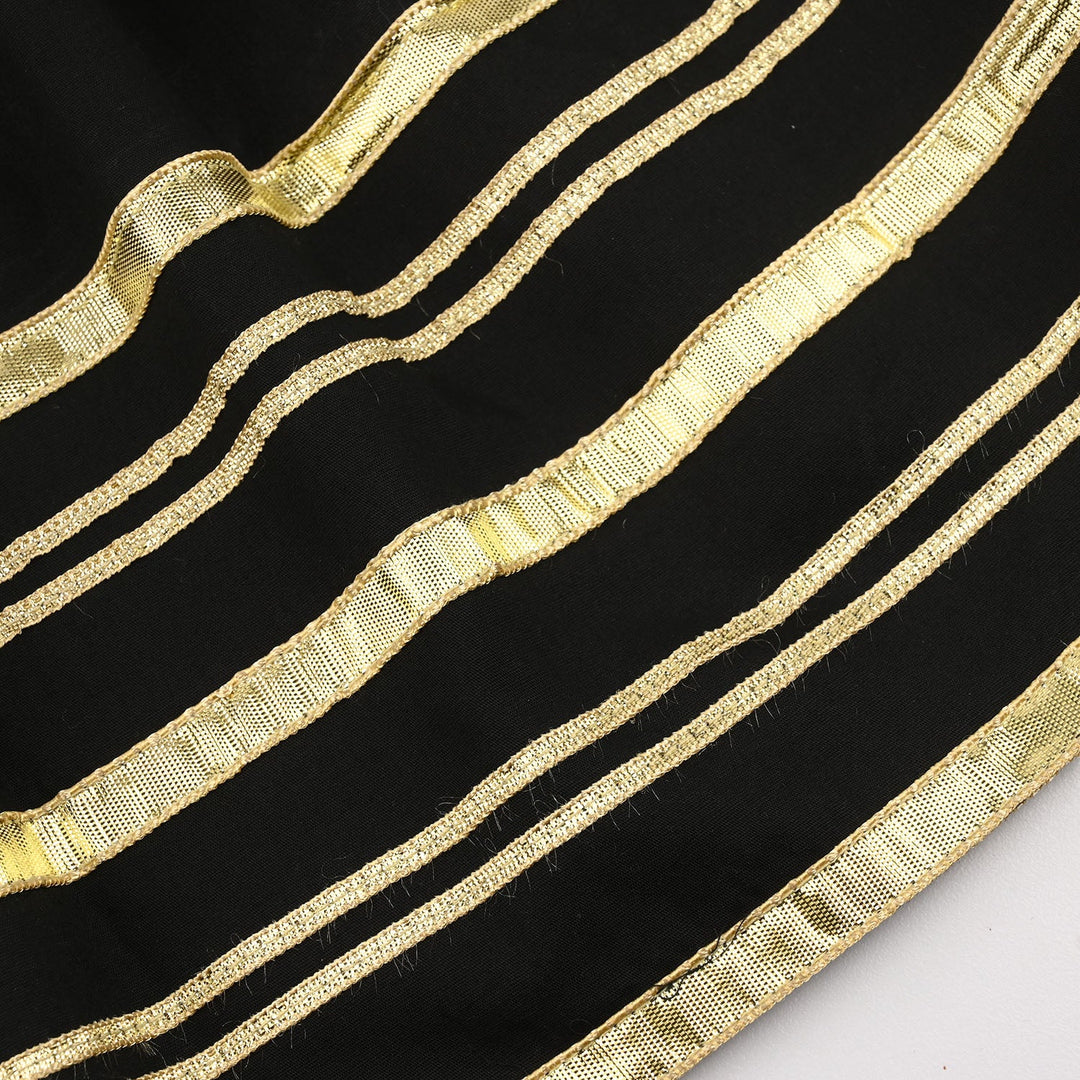 Infant Girls Cotton Flared Gharara -BLACK