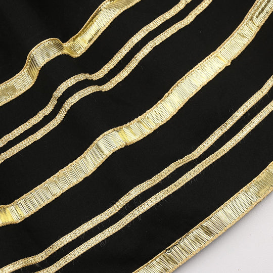 Infant Girls Cotton Flared Gharara -BLACK