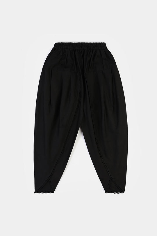 Girls Cotton Tulip Shalwar (Black)