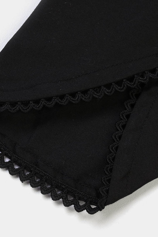 Girls Cotton Tulip Shalwar (Black)